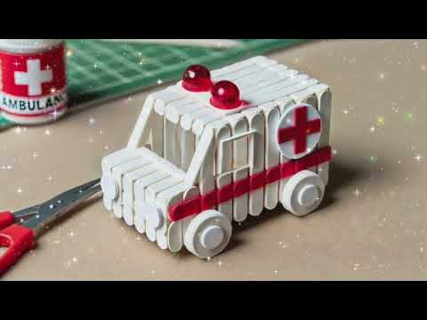 "DIY Ambulance with Ice Cream Sticks | Easy Craft for Kids | Ambulance Banayein Ghar Par"