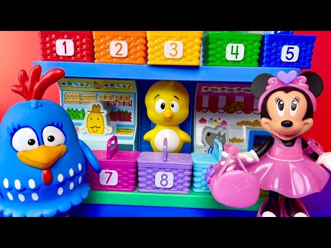Aprendendo Cores e Números Com Galinha Pintadinha, Minnie e Pintinho Amarelinho