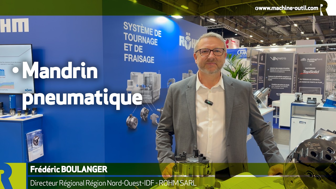 Mandrin à serrage pneumatique avec modulation de la force de bridage