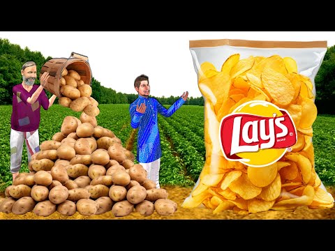 Potato Farmer Making 100 KG Chips Aloo Chips Recipe Hindi Kahaniya Moral Stories Comedy Video