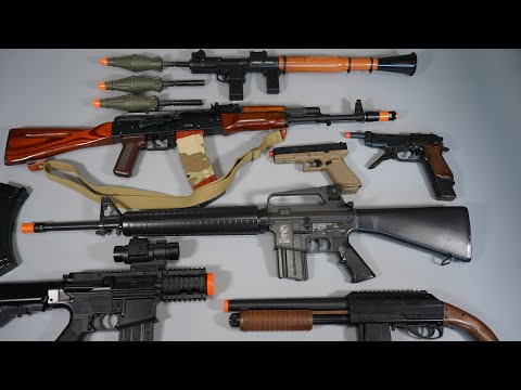 AK47 and RPG-7 Toy Gun Airsoft Nerf Gun - M16 Glock Pistol Shot Gun - Realistic Toy Guns Collection