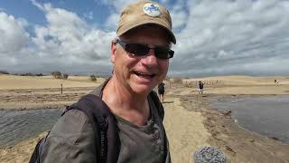 Realität 21.4.26 Maspalomas.....Biertransport an der Charca...gerade noch so....Die Bierstrasse....