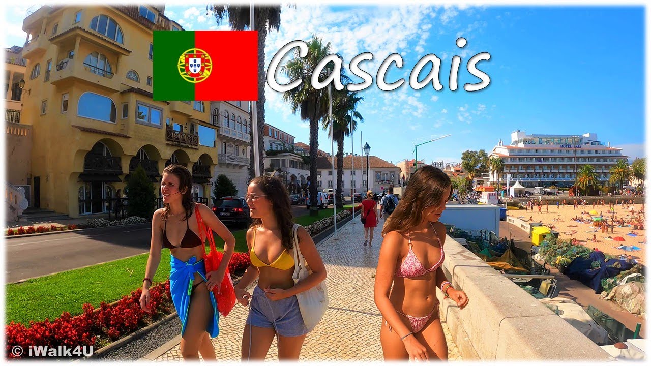 🇵🇹 Cascais Portugal Beach Walk 🏖 4K Beach Walking Tour ☀️ 🇵🇹 (Sunny Day)
