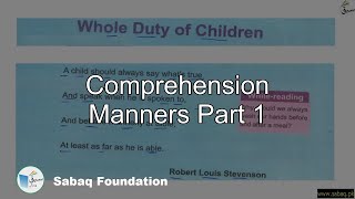Comprehension Manners Part 1