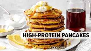 LEMON RICOTTA PROTEIN PANCAKES for a High-Protein Breakfast Idea!