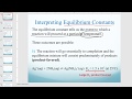 Equilibrium Constants and Their Interpretation