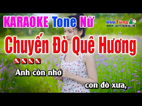 Karaoke || Chuyến Đò Quê Hương – Tone  Nữ || Nhạc Sống Duy Tùng
