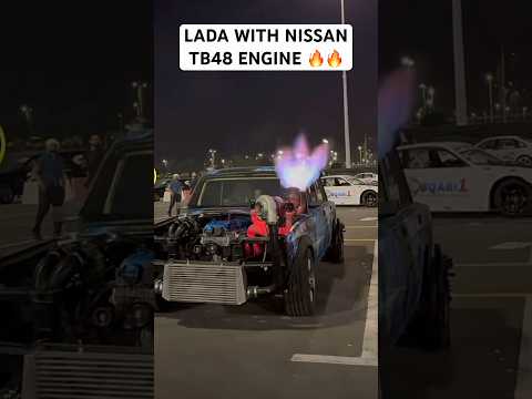 RUSSIAN LADA WITH NISSAN TB48 ENGINE ๐ฅ๐ฅ #automobile #shortsvideo #race #viral #shorts #shortsvideo