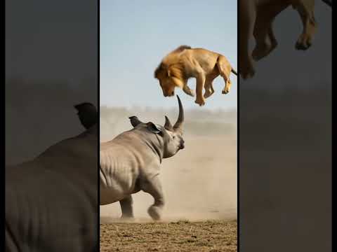 코뿔소를 공격한 사자의 최후 #lion #rhinoceros #शेर #गैंडा #león #rinoceronte  #animals #wildlife