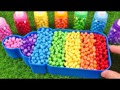 Satisfying Video l How to make Candy Pool from Mixed Beads Cutting ASMR l RainbowToyTocToc