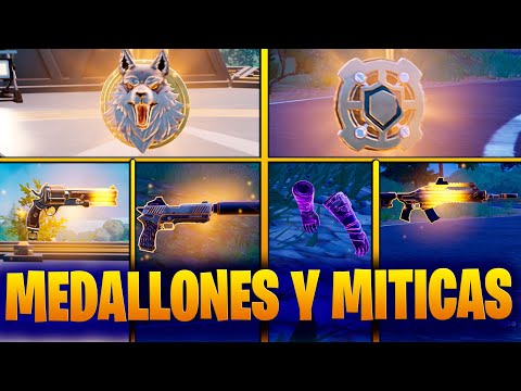 COMO CONSEGUIR TODOS LOS MEDALLONES Y ARMAS MITICAS TEMPORADA 2 FORTNITE CAPITULO 6