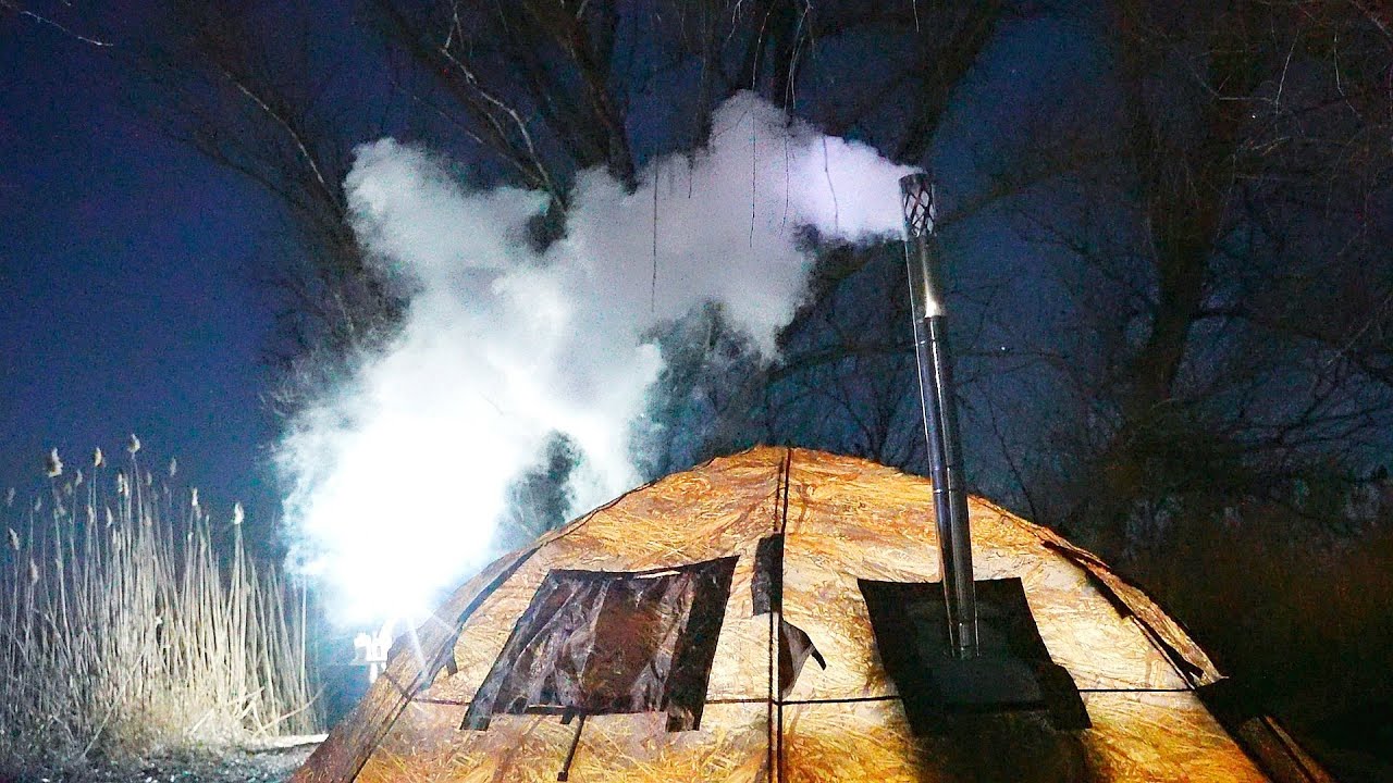 Зимняя рыбалка с ночёвкой в палатке. Жерлицы на щуку. Рыбалка зимой, ловля щуки.