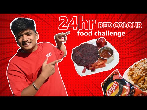 24hr Red Colour Food Challenge | @KalpakVlog