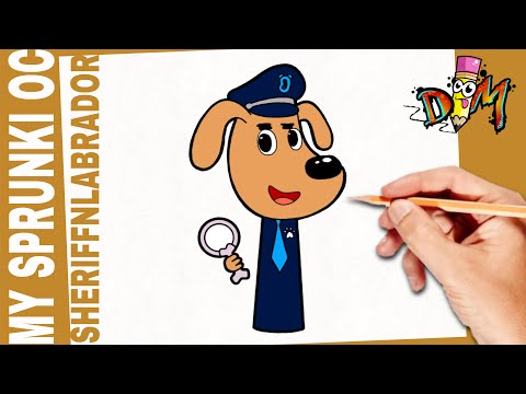 Como Dibujar MY SPRUNKI OC: Sheriff Labrador phase 1 | paso a paso | how to draw sprunki oc: