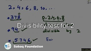 Divisibility test for 2