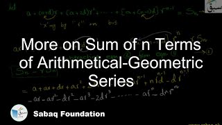 More on Sum of n Terms of Arithmetical-Geometric Series