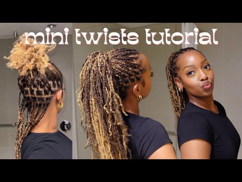 EASY PROTECTIVE STYLE FOR NATURAL HAIR ⭐️ Mini Twists With HUMAN HAIR Extensions | Step by Step