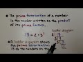 Prime Factorization and Prime Numbers