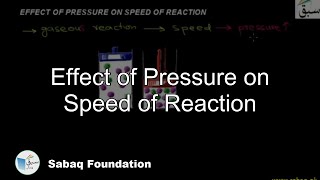 Effect of Pressure on Speed of Reaction