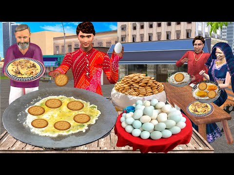 Biscuit Omelette Tasty Breakfast Recipe Famous Street Food Hindi Kahaniya Moral Stories Comedy Video