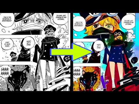 Coloring a page from One Piece manga chapter 1136 in seconds