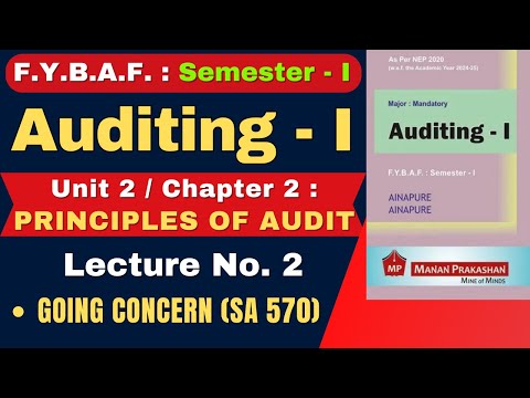 FYBAF Auditing - I | F.Y.B.A.F. : Semester - 1 | Chapter 2: PRINCIPLES OF AUDIT | Lecture No. 2