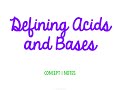 Defining Acids and Bases: Key Concepts