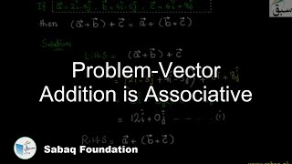 Problem-Vector Addition is Associative