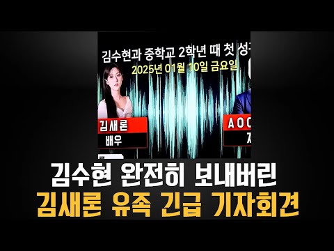 김수현 완전히 보내버린 김새론 유족 긴급 기자회견