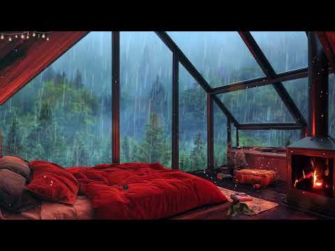 Rain Sounds For Sleeping - Go To Sleep Faster with Rain and Thunder Sounds in Foggy Forest