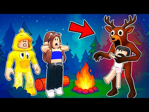 El CIERVO MALVADO RAPTA a mi BEBÉ en 99 NOCHES EN EL BOSQUE ROBLOX!