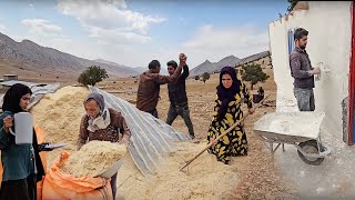 Fariba's bright days: The walls of the house are plastered alongside play and work