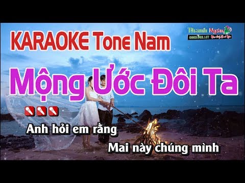 Mộng Ước Đôi Ta Karaoke || Tone Nam – Nhạc Sống Thanh Ngân