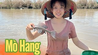 Cô Gái Quê ✅ Phát hiện bãi đầy hang cá lau kiếng mấy cậu cháu bắt về nấu lẩu