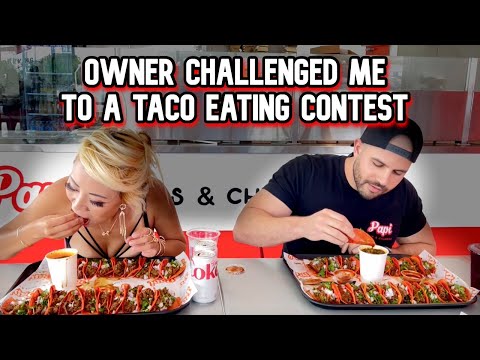 RESTAURANT OWNER CHALLENGED ME TO A TACO EATING CONTEST - Papi's Churros and Tacos #RainaisCrazy