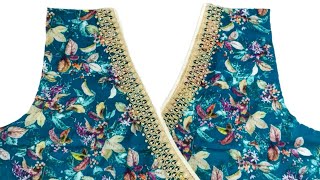 🌸New neck design with cut and sew for beginners