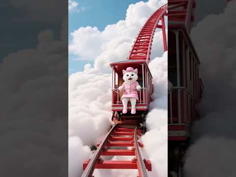 Queen munchkin cat goes on a rollercoaster to sky