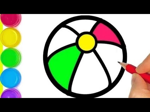 How to Draw simple and easy way ball Drawing colour || Step by Step ball Drawing easy for beginners