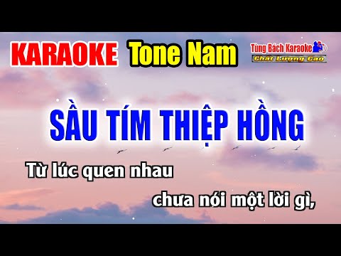 Sầu Tím Thiệp Hồng || Karaoke Tone Nam – Karaoke Nhạc Sống Tùng Bách