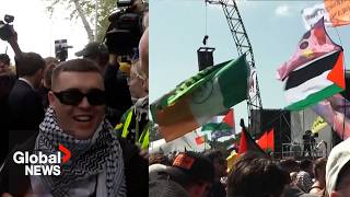 "It was always about Gaza," Irish band Kneecap says after court drops terrorism charges