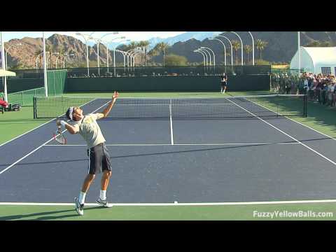Roger Federer Serves from Back Perpsective in HD
