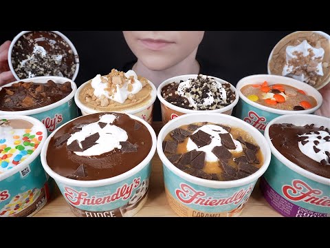 ASMR Ice Cream Sundae Cups *Fudge, Chocolate Cake, Cheesecake, Caramel, PB Candy, Cookie Dough 먹방