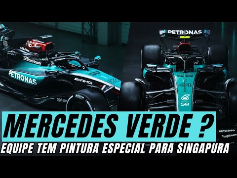 MERCEDES VERDE ??!! EQUIPE MERCEDES COM PINTURA ESPECIAL NO W15 - GP DE SINGAPURA - FORMULA 1