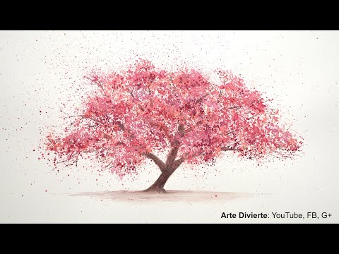 Cómo pintar un cerezo con acuarela - Como pintar un árbol