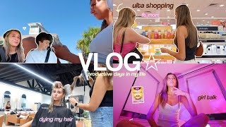 VLOG✩ girl talk, ulta shopping, hair app, cleaning 🌧️