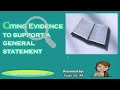Citing Evidence and Analyzing Text