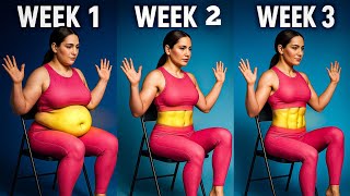 chair workout for belly fat and side fat exercise at home || weight loss exercise