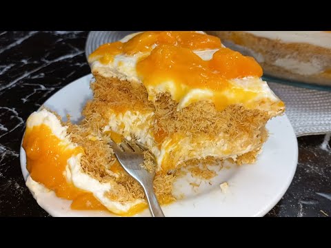 الكنافه بالمانجو 🥭 بأسهل طريقه وطعم احلى من المحلات لو عندك مانجه في الفريزر قومي اعمليها حااالا