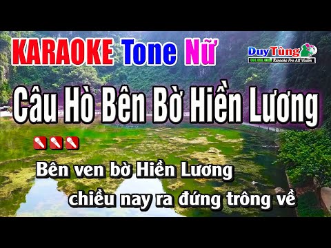 Karaoke || Câu Hò Bên Bờ Hiền Lương – Tone Nữ || Nhạc Sống Duy Tùng
