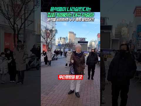 윤석열이 나라 살린다는 집회 방해하는 대구 아줌마 윤석열 비판하면 누구 명령 받았다?! / 대구 동성로
